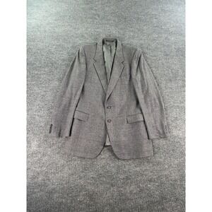 Vintage Yves Saint Laurent Sport Coat 44 L Gray Wool Glen Plaid Designer France